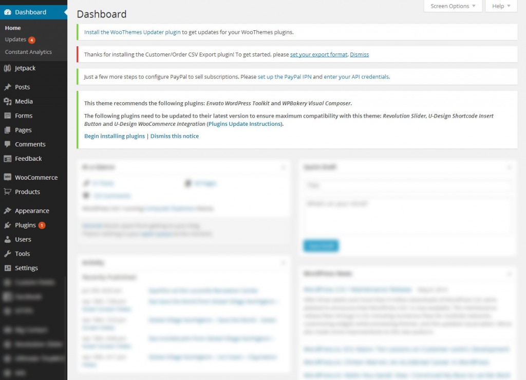 WordPress Admin Notices for WooCommerce